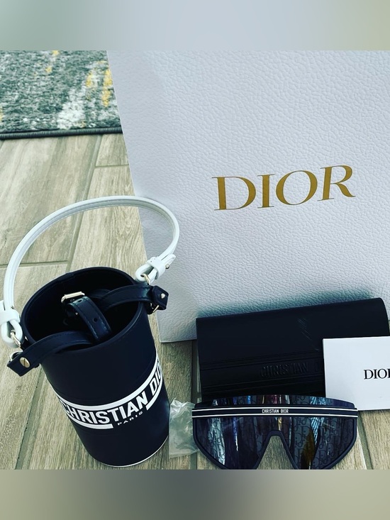 Dior Handbags - Dior Black Shield Sunglasses with Logo Visor